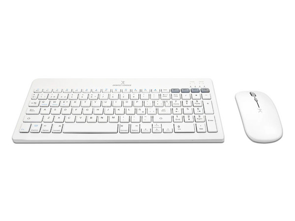 Kit de Teclado y Mouse Perfect Choice Zebrary, Bluetooth, Receptor USB, Batería Recargable, Color Blanco. - imagen 2