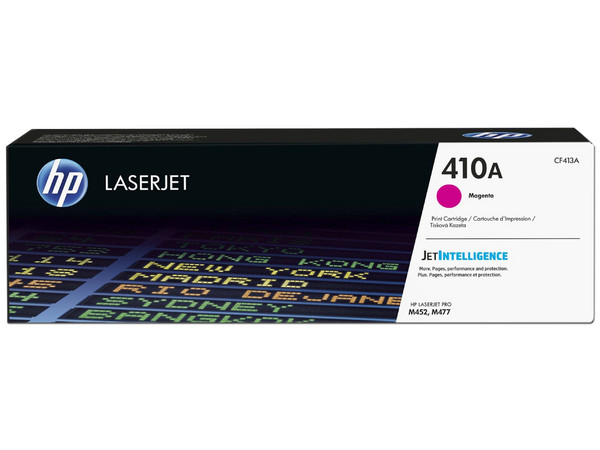 Tóner para impresora HP 410A Magenta Laserjet Original (CF413A).