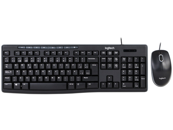 Teclado y Mouse Logitech Media Combo MK200, USB. Color Negro. (Versión en Español)