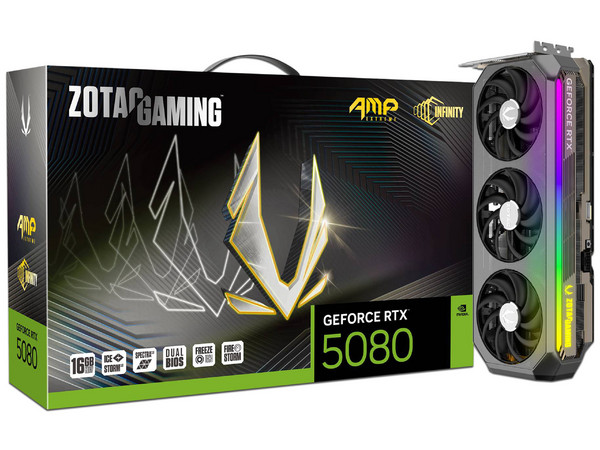 Tarjeta de Video NVIDIA GeForce RTX 5080 Zotac AMP Extreme Infinity, 16GB GDDR7, 1xHDMI, 3xDisplayPort, PCI Express 5.0.