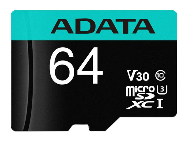 Memoria ADATA Premier Pro MicroSDXC UHS-1 U3 V30 de 64GB, Clase 10, incluye adaptador SD. - imagen 2