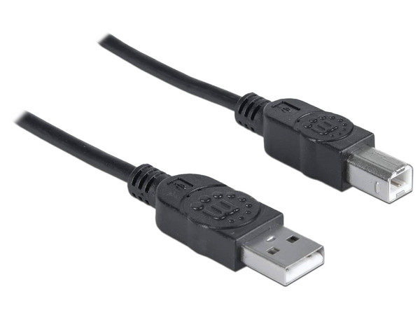 Cable Manhattan USB V2.0 A-B 0.9M Negro - imagen 2