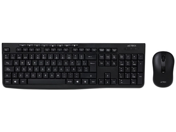 Kit de Teclado y Mouse Acteck Creator Prime MK225, Receptor USB, Versión Español. Color Negro.
