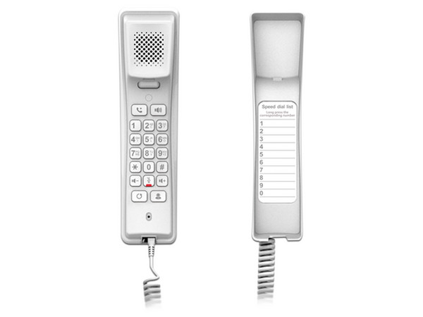 Teléfono IP Fanvil H2U-W para Hotelería, 2 Líneas, 19 Teclas, PoE, Gigabit Ethernet, Conferencia de 3 vías. Color Blanco. - imagen 2