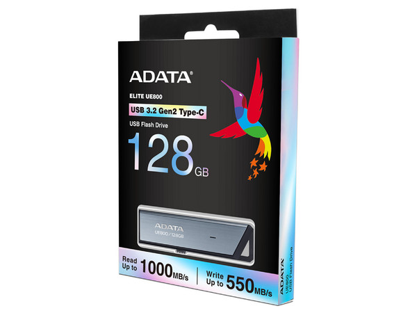 Unidad Flash USB Tipo C 3.2 ADATA AELI-UE800 de 128GB, Color Plateado. - imagen 2