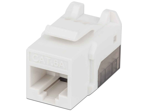 Jack Intellinet de Red Cat6a, UTP, RJ-45, Blanco/Negro.