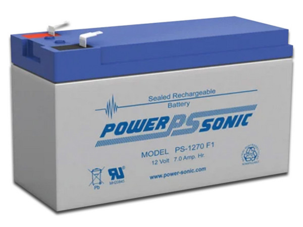 Batería de respaldo Power Sonic PS-1270-F1 de 12V / 7,00 Ah.