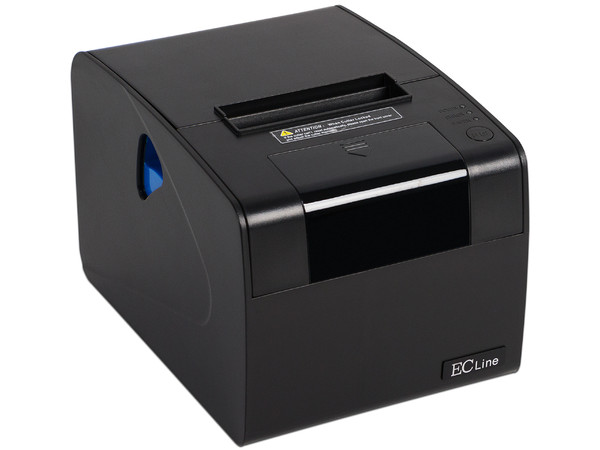 Miniprinter Térmica para tickets EC Line EC-PM-80250 de 80mm, Velocidad de Impresión de 250 mm/s, Cortador de Papel Automático, Ethernet, Interfaz Serial, USB, Color Negro.