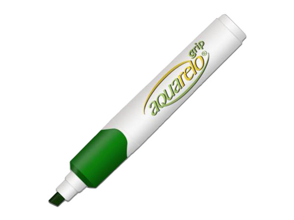 Marcador Azor Aquarelo Grip, Punta tipo Cincel, 12 piezas, Color Verde.