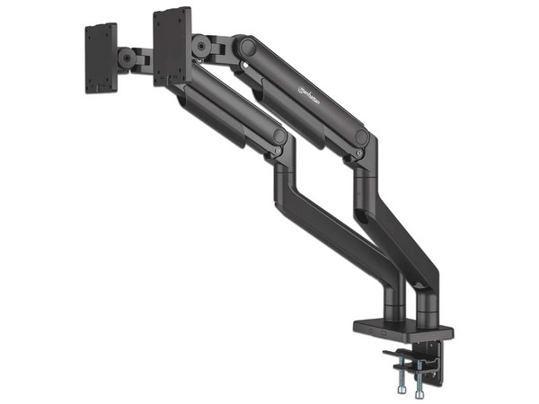 Soporte de aluminio con sistema de pistón para 2 monitores de 17" a 45".