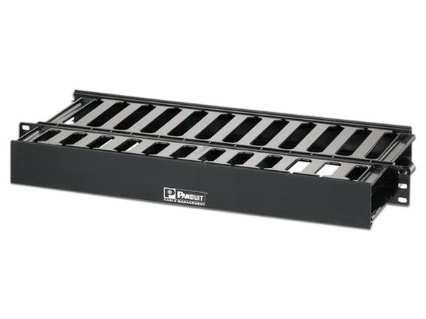 Organizador Doble para Cables de Red Panduit WMPSE de 1U. Color Negro.