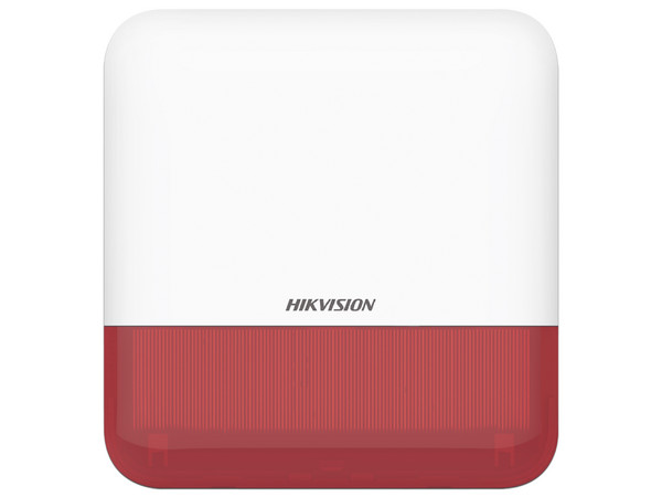 Sirena Inalámbrica Hikvision AX PRO DS-PS1-E-WB/R, Indicador LED, IP65. Color Blanco con Rojo.