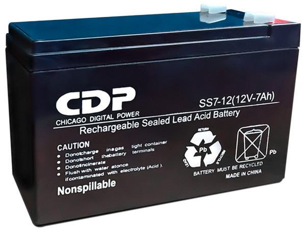 Batería CDP SLB 12-7.0, 12V, 7Ah con Tecnología VRLA/Lead Acid y Terminales Faston.