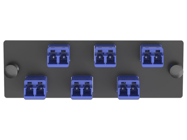 Placa Acopladora de Fibra Optica Panduit, con 6 Conectores LC Duplex, Color Azul. - imagen 2