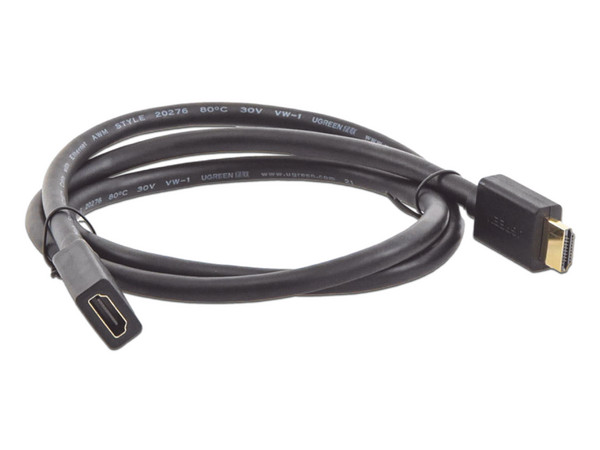 Cable Extensor UGREEN 10141 HDMI a HDMI (M-H), 1 Metro, Color Negro. - imagen 2