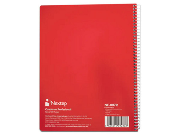 Cuaderno Nextep NE-007R Profesional Raya, 100 Hojas, Espiral. - imagen 2