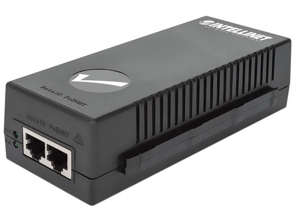 Inyector de Poder Intellinet 561235 PoE Gigabit Ethernet, 48V, 60W, IEEE 802.3af, Color Negro.