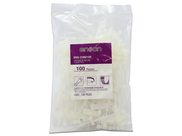 Bolsa de Cinchos sujeta cables Enson, 100 piezas. Color Blanco. - imagen 3