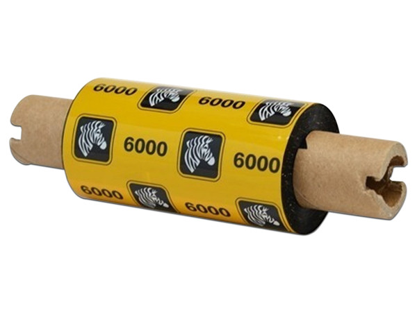 Cinta de transferencia térmica Zebra de 64 x 74 mm. Color Negro.