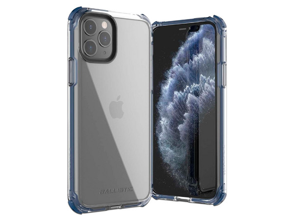 Funda Ballistic Bshock, para iPhone 11 PRO. Diseño Transparente Azul.