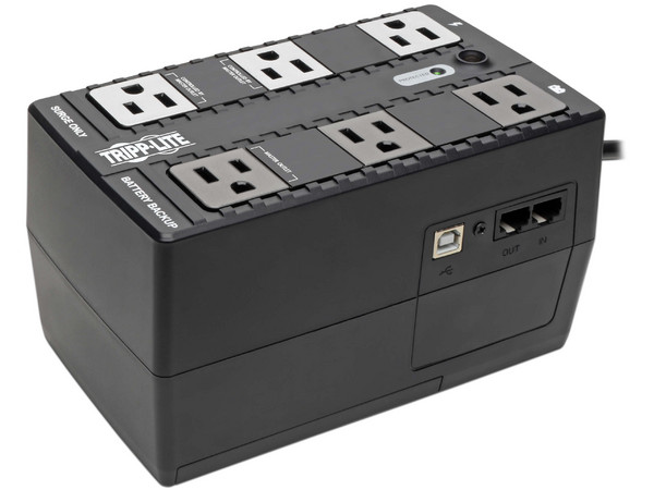 UPS Tripp Lite ECO350U de 350VA (180W)  con 6 contactos, diseño ultra compacto.