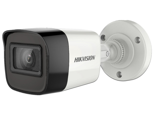 Camara de vigilancia tipo bala Hikvision de 5MP, IR hasta 30m, IP67. Color Blanco