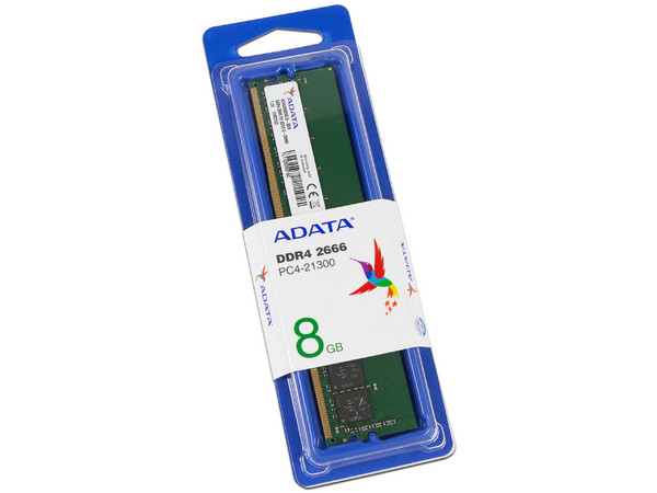 Memoria DIMM ADATA, DDR4 PC4-21300 (2666MHz), CL19, 8GB.