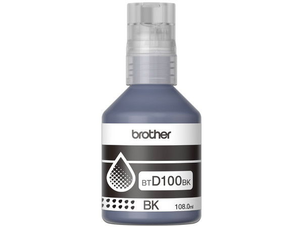 Botella de Tinta Brother BTD100BK, Ultra Alto Rendimiento, Color Negro.