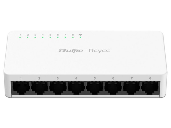 Switch PoE Ruijie de 8 puertos RJ-45 10/100/1000 Mbps, Color Negro.