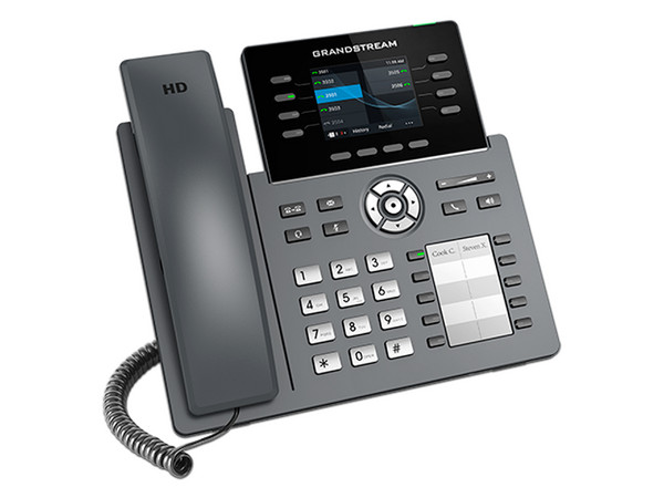 Teléfono IP Grandstream de 8 líneas, 2.8", Wi-Fi, PoE. Color Negro. - imagen 2