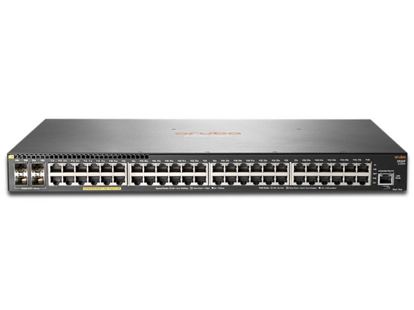 Switch Aruba 2930F de 48 puertos RJ-45 10/100/1000 PoE+, 4 puertos SFP+ 1/10 GbE.
