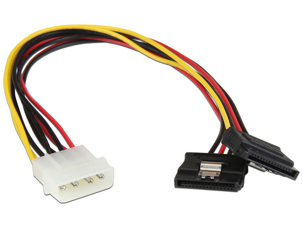 Cable de Corriente "Y" Molex de 4 Pines a Doble SATA, 30cm