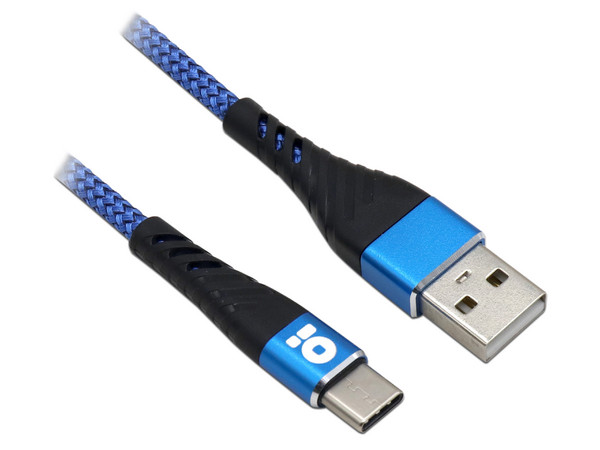 Kit de cargador y cable BRobotix, 1 puerto USB, 2.1A, Cable de 1m, USB Tipo-C. Color Blanco/Azul. - imagen 3