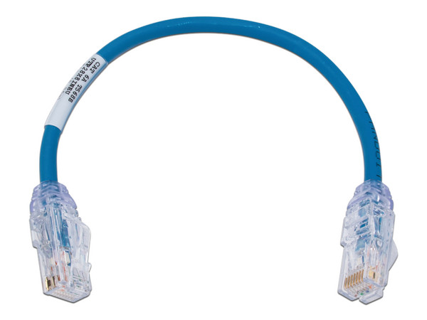 Cable de red Panduit UTP, Cat6a, de diámetro reducido, 0.2m. Color Azul