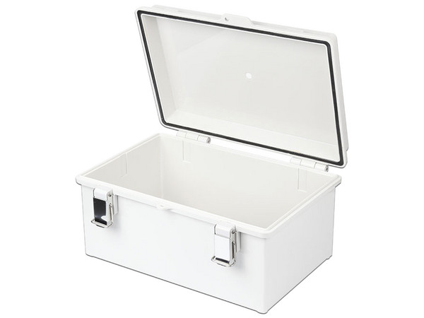 Gabinete Precision PST-1722-11E de Plástico ABS, Uso en Intemperie IP66, Cierre por broche Inoxidable.