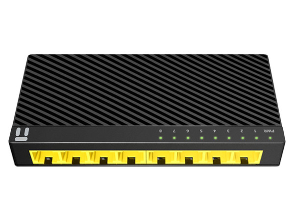 Switch NETIS de 8 puertos RJ-45 10/100/1000 Mbps.