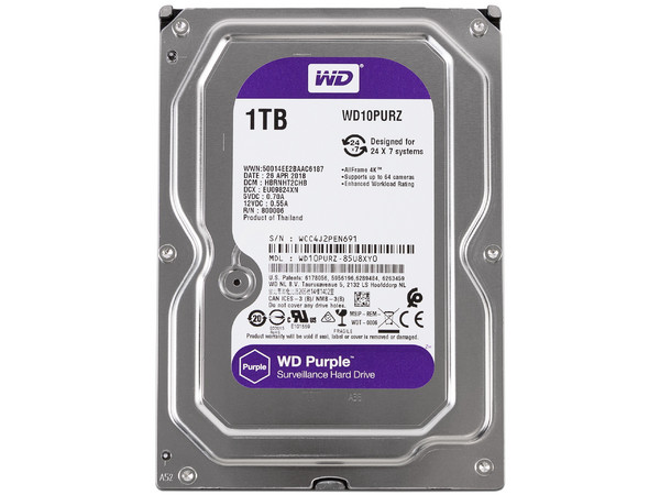 Disco Duro para Videovigilancia Western Digital Purple de 1TB, 64 MB caché, 5400 RPM, SATA III (6 Gb/s). - imagen 3