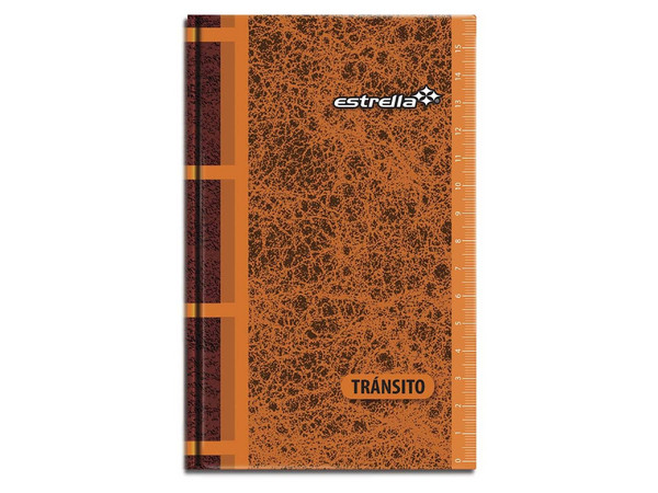 Libreta Estrella Tránsito Pasta Dura: 96 hojas, encuadernación en pasta dura, ideal para uso profesional o escolar, resistente y duradera.