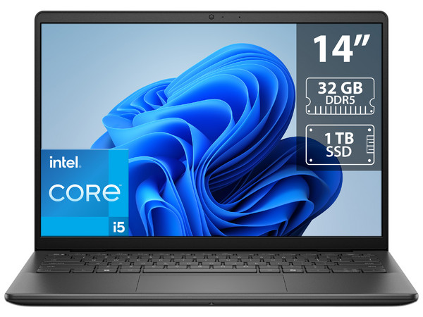 Laptop DELL Inspiron 5440: Procesador Intel Core i5 1334U (hasta 4.6 GHz), Memoria de 32GB DDR5, SSD de 1TB, Pantalla de 14" LED, Video UHD Graphics, S.O. Windows 11 Home (64 Bits). Teclado Versión en Inglés.