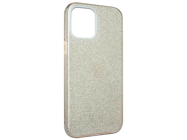 Funda Protectora TEKKU de Doble capa Brillos para iPhone 15 PRO MAX, Color Oro Glitter.