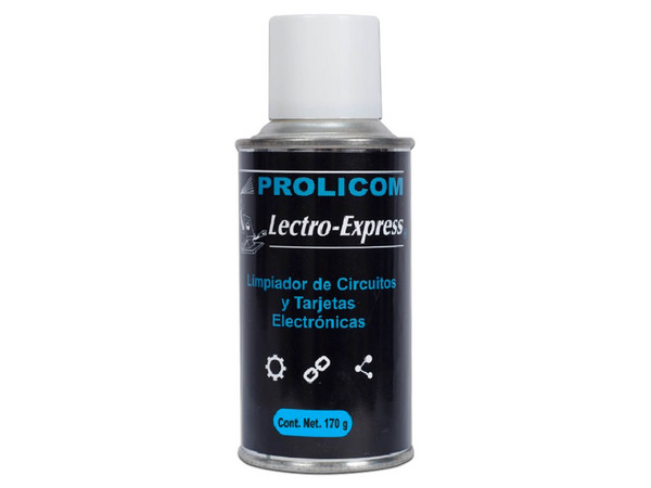Limpiador Antiestático PROLICOM Lectro-Express, Spray 170 ml, Para Circuitos Electrónicos.
