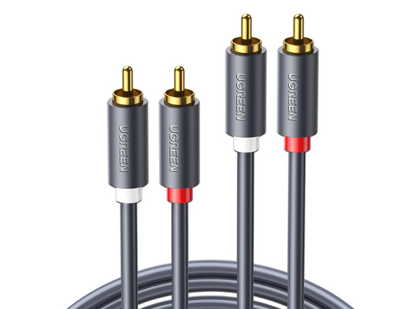 Cable de Audio 2 RCA Macho a 2 RCA Macho UGREEN, 3m, color negro. - imagen 2