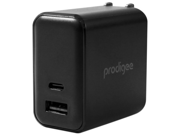 Cargador de Pared Prodiggee ENRG-65W-DUALW, 65W, USB Tipo C y USB Tipo A, Color Negro.