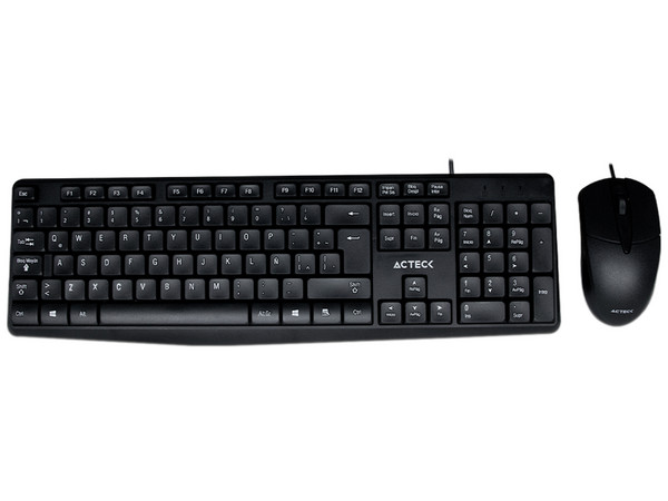 Teclado y Mouse óptico Acteck Combo AC-928984, USB. Color negro