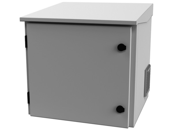 Gabinete de Exterior con Rack de 19" de 9UR con Ventiladores y Termostato.