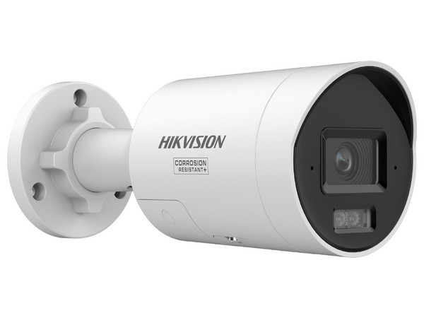 Cámara IP Tipo Bala Hikvision DS-2CD2087G3-LI2UY de 8MP (3840 x 2160), Lente de 2.8mm, IR y Luz Blanca de hasta 40m, IP67, Color Blanco.