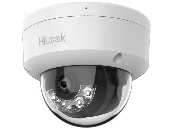 Cámara IP Tipo Domo Hikvision IPC-D120HA-LUC de 2MP, IR de 20 m, Luz Blanca hasta 15 m, Micrófono Integrado, ACUSENSE Lite, PoE.