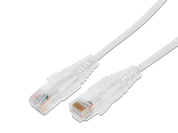 Cable de Parcheo Linkedpro LP-UT6A-1000-WH28, Slim, UTP, Cat6A, 10m, Color Blanco, Diámetro Reducido 28 AWG.