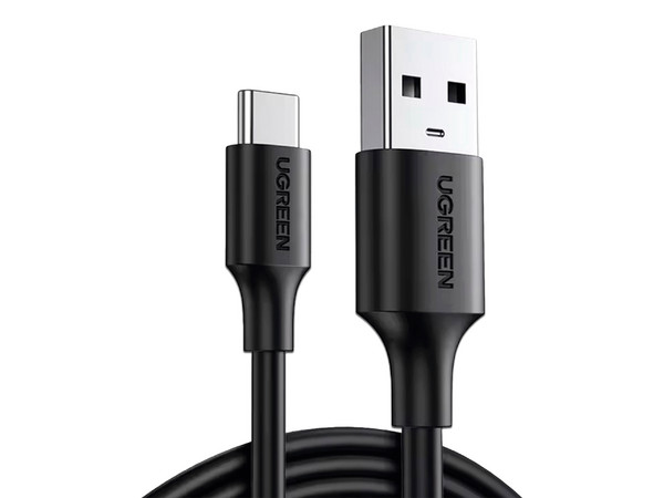 Cable Ugreen de Conector USB-A Macho a USB-C Macho, Soporta carga rápida hasta 60W, Transferencia de datos hasta 5Gbps, QC 3.0/2.0, 2m. Color Negro.