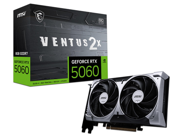 Tarjeta de Video NVIDIA GeForce RTX 5060 MSI Ventus X2 OC, 8GB GDDR7, 1xHDMI, 3xDisplayPort, PCI Express x16 5.0
